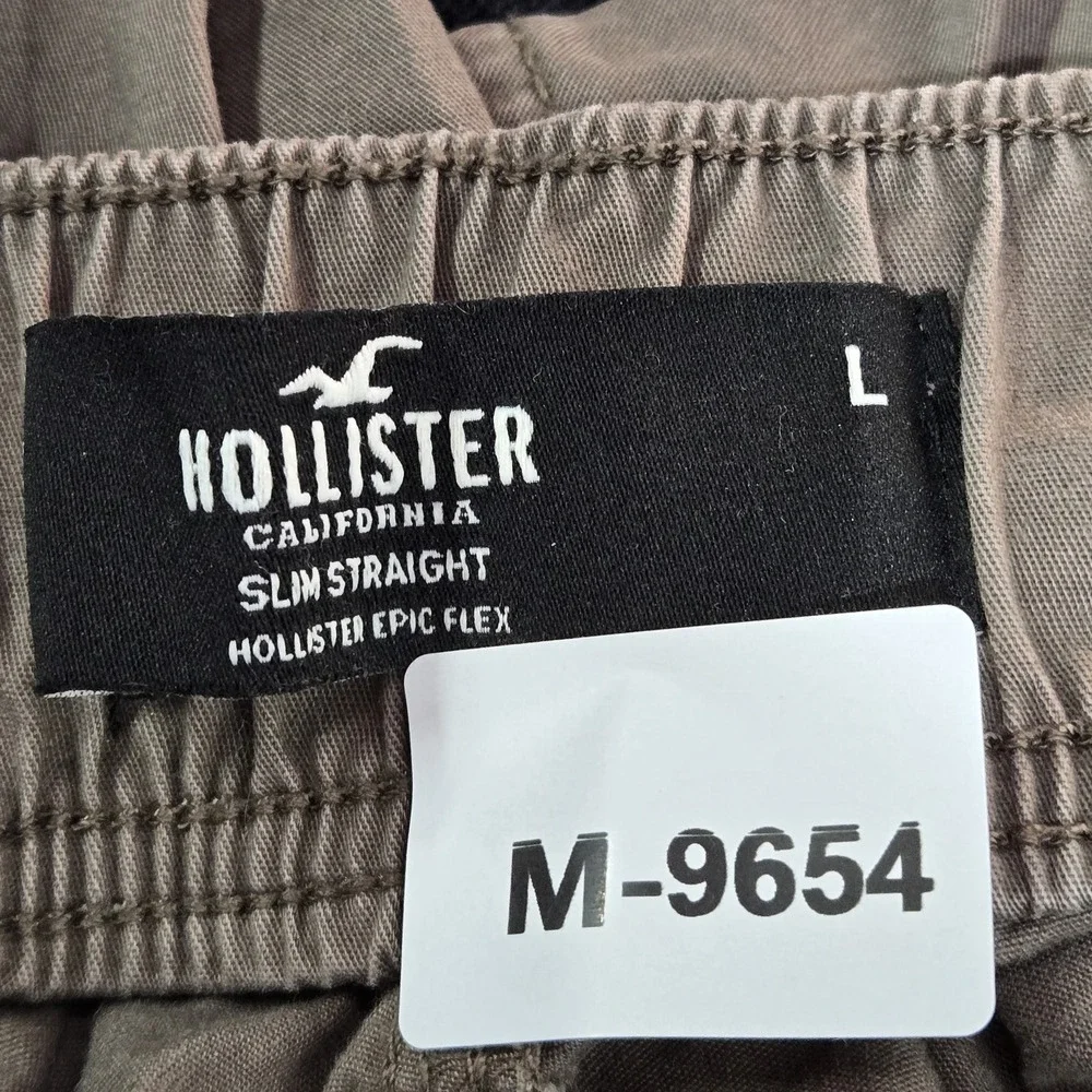 Hollister Men Pants L Brown Slim Straight Epic Flex‎ Cargo Pockets 31